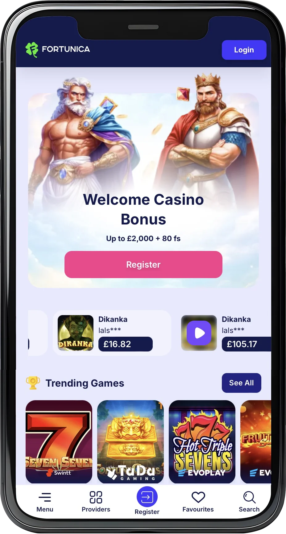 Fortunica homepage